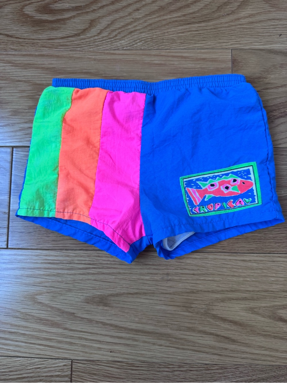 VINTAGE Carter's Bright Blue Toddler Swim Shorts circa 1990